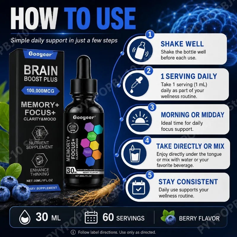 Herbal Wellness Drops – Blueberry Ginkgo Ginseng Vitamin C 30ml