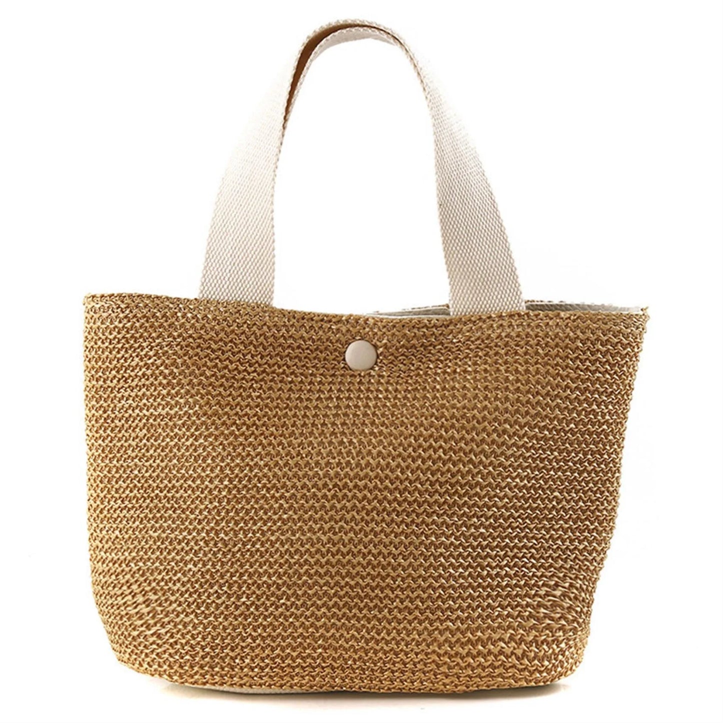 Elegant Straw Woven Handbag for Women Summer Beach Tote Retro Shoulder Bag Holiday Casual Top Handle Fashion Purse Peaceful Pleasures Health and Wellness Beige