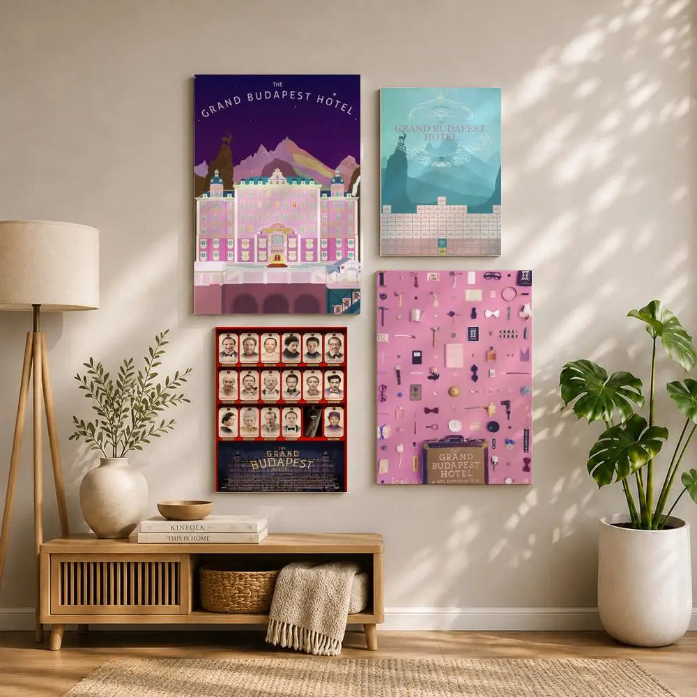 Movie T-The Grand Budapest HotelS Poster HD Self Adhesive Waterproof Wall Art Ideal for Home Office Dorm Bedroom Great Gift Peaceful Pleasures Health and Wellness