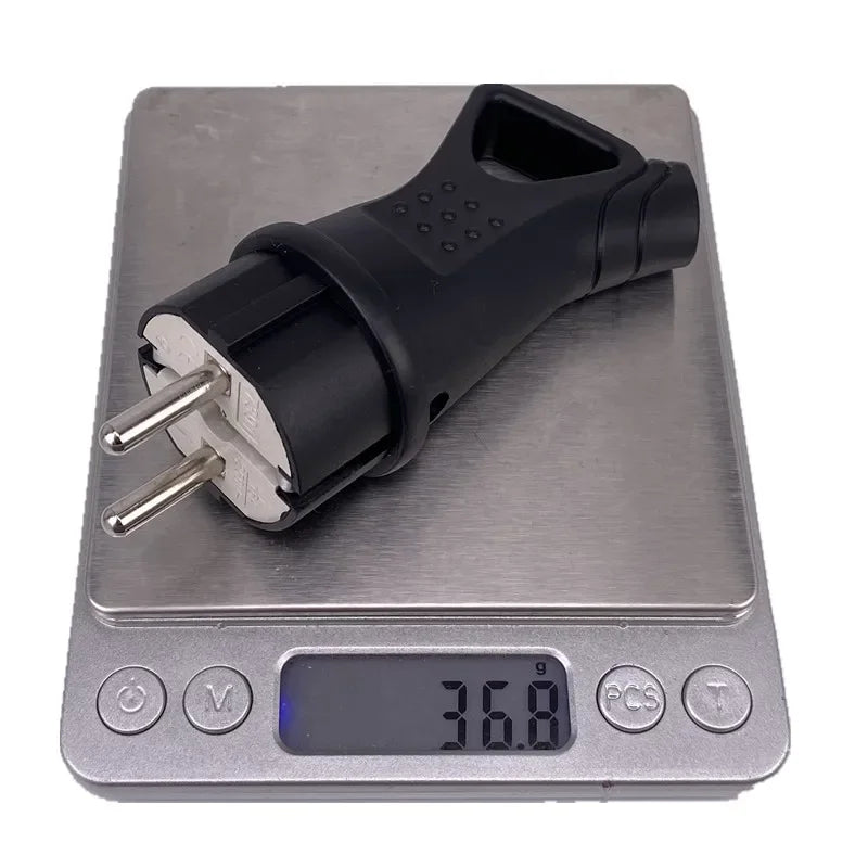 EU Waterproof Grounded Socket Plug IP54 16A 250V | DIY Connector