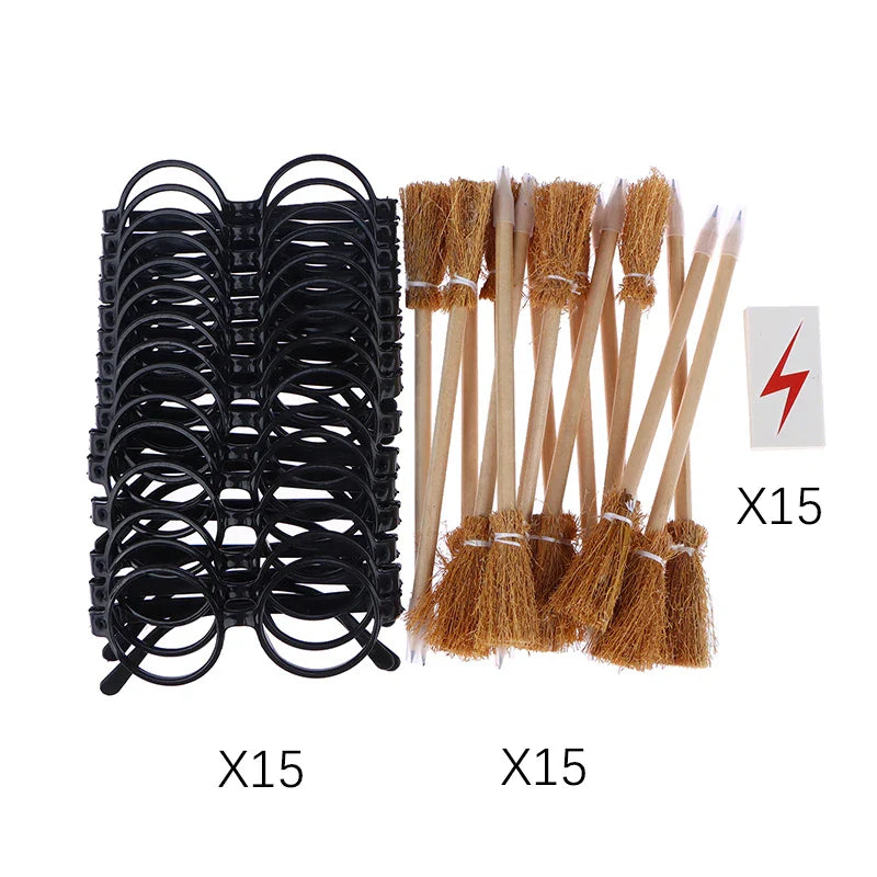 45-Piece Wizard Party Favors – Wand Pencils, Brooms & Glasses