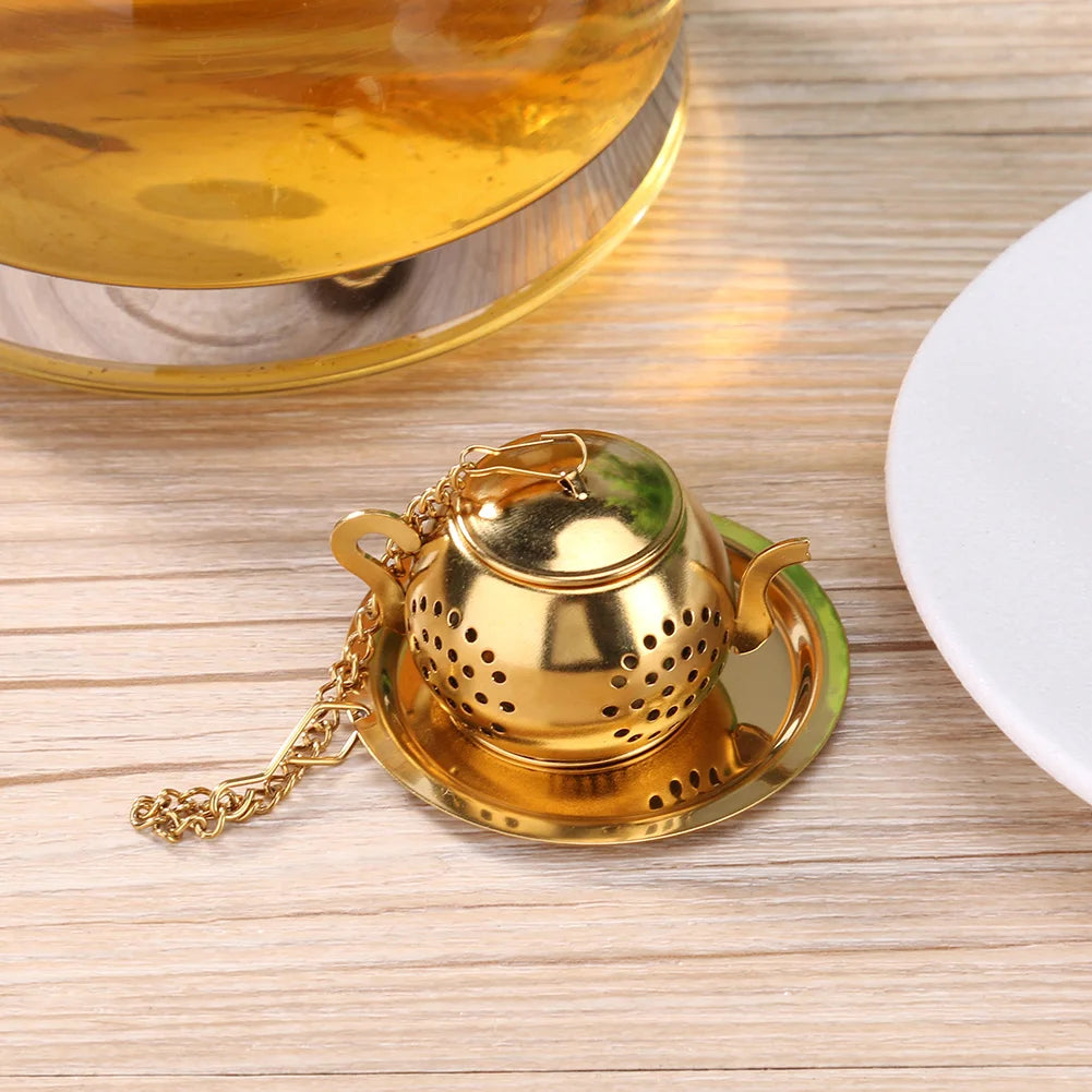 Gold Stainless Steel Tea Infuser – Mug, Cup & Pitcher Use Kitchen Accessories Peaceful Pleasures Health and Wellness france