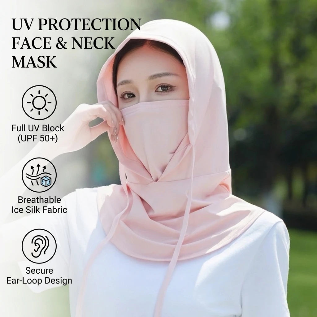 Ice Silk Sun Protections Mask For Women UV Protections Breathable Neck Cover Ear Hook Design Peaceful Pleasures Health and Wellness