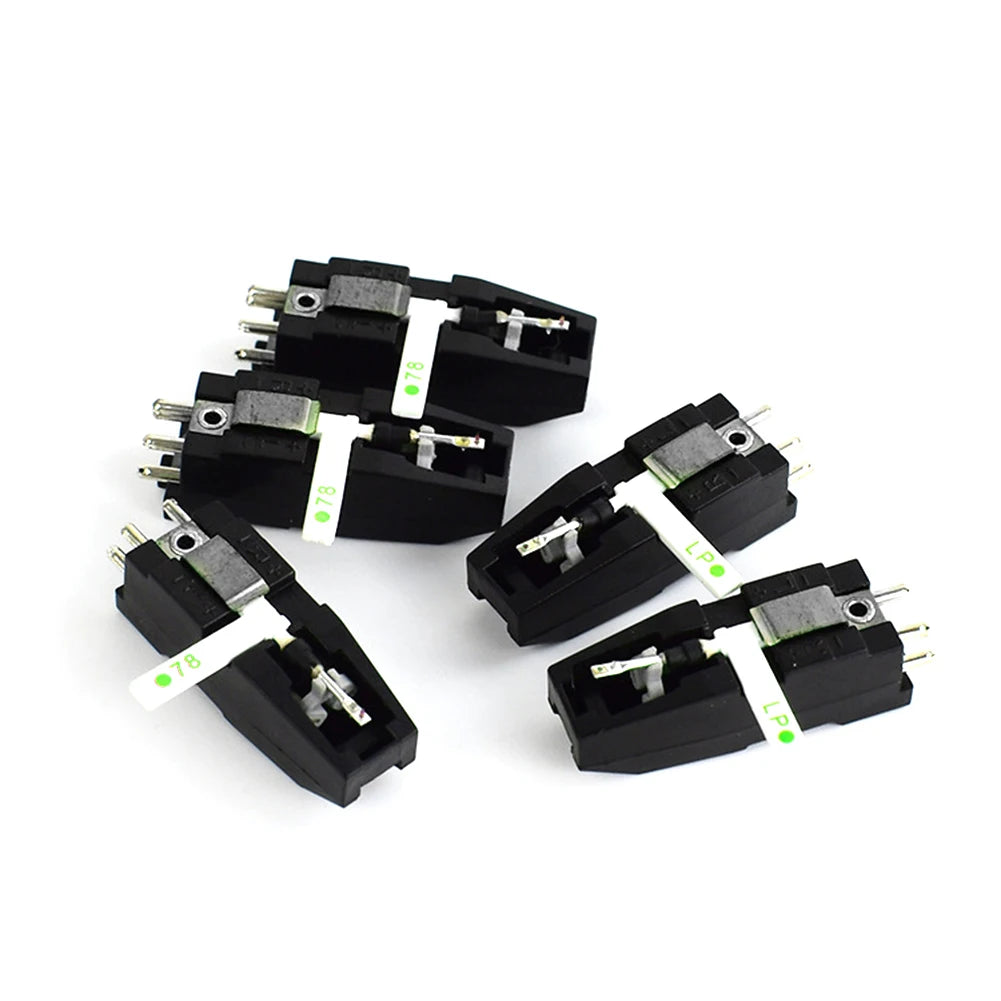 Black Turntable Cartridge Sapphire Dual Needles Stereo Pickup Head Wear-Resistant Replacement for LP 78 RPM Records Accessories Peaceful Pleasures Health and Wellness
