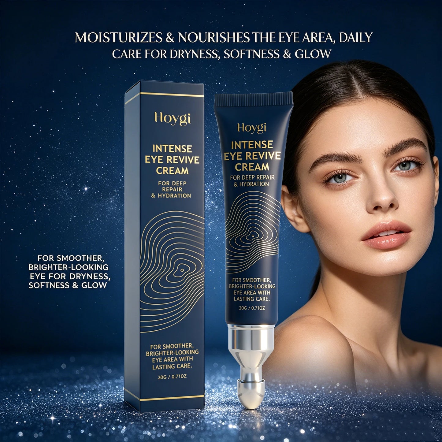 Hydrating Eye Cream with Massage Applicator Around the Eyes Smoothing Fine Lines Anti Dark Circle Puffiness Brighten Eye Contour Peaceful Pleasures Health and Wellness