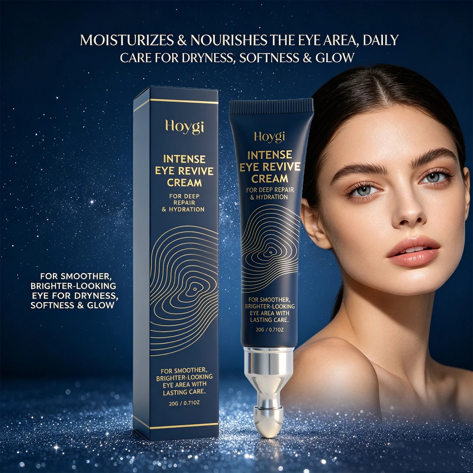 Hydrating Eye Cream with Massage Applicator Around the Eyes Smoothing Fine Lines Anti Dark Circle Puffiness Brighten Eye Contour Peaceful Pleasures Health and Wellness