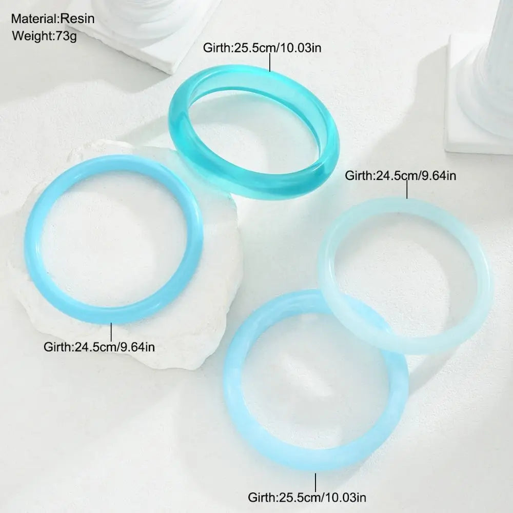 4Pcs Acrylic Stackable Bangle Set – Geometric Resin Bracelets Stackable Bangle Set Peaceful Pleasures Health and Wellness