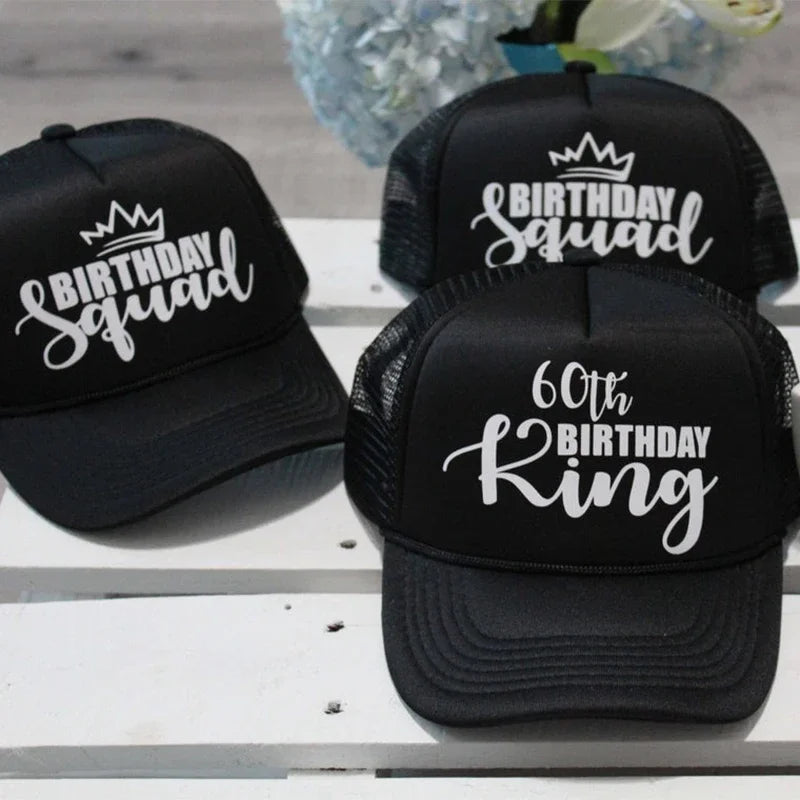 60th Birthday Trucker Hat | Squad Party Gift & Photo Prop Birthday Trucker Hat Peaceful Pleasures Health and Wellness