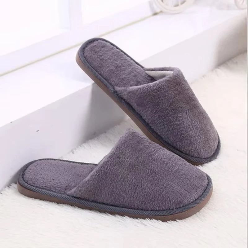 Men's Warm Plush Indoor Slippers – Soft EVA House Slides