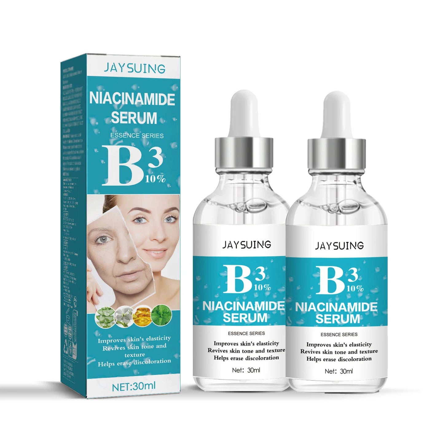 B3 Nicotinamide Serum Facial Anti W-rinkle Lift Firming Fine Lines Lightening Dark Circle Skin Brightening Skincare Products Peaceful Pleasures Health and Wellness 2pcs