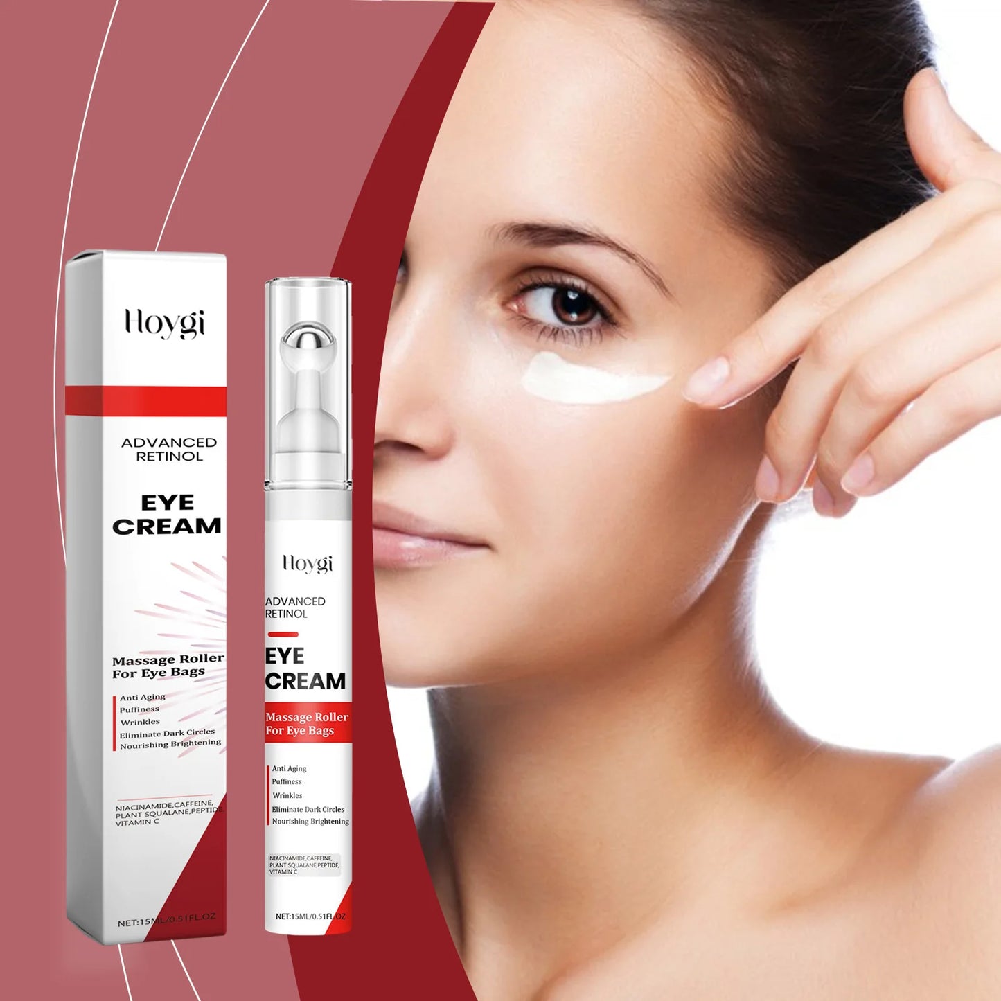 Retinol Eye Cream Anti-Puffiness Lightening Dark Circles Eye Bags Remove Fade Fine Lines Firming Moisturizing Eyes Care Serum Peaceful Pleasures Health and Wellness