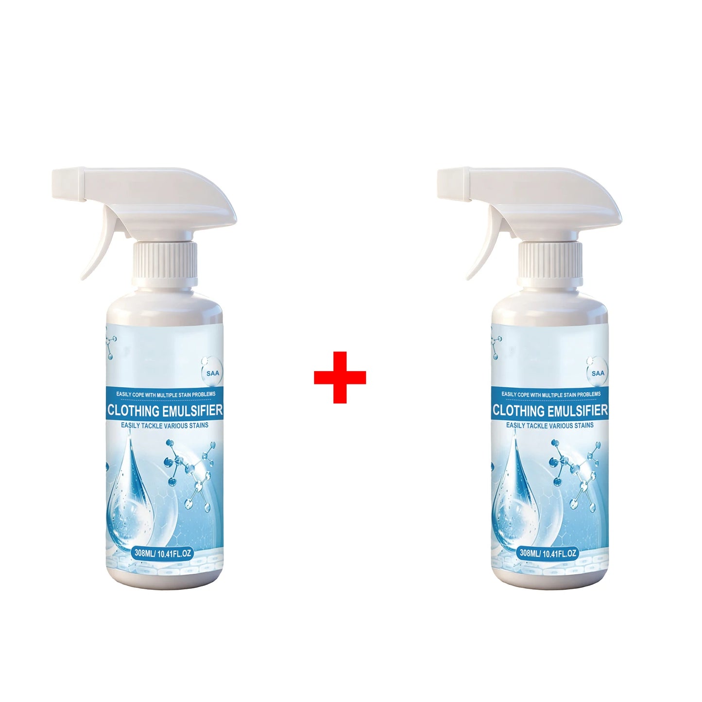 Clothing Emulsifier Stain Remover Spray for Oil, Grease, Food & Blood Stains Removal Preserves Colors and Freshens Clothes Peaceful Pleasures Health and Wellness 2 X 308ml