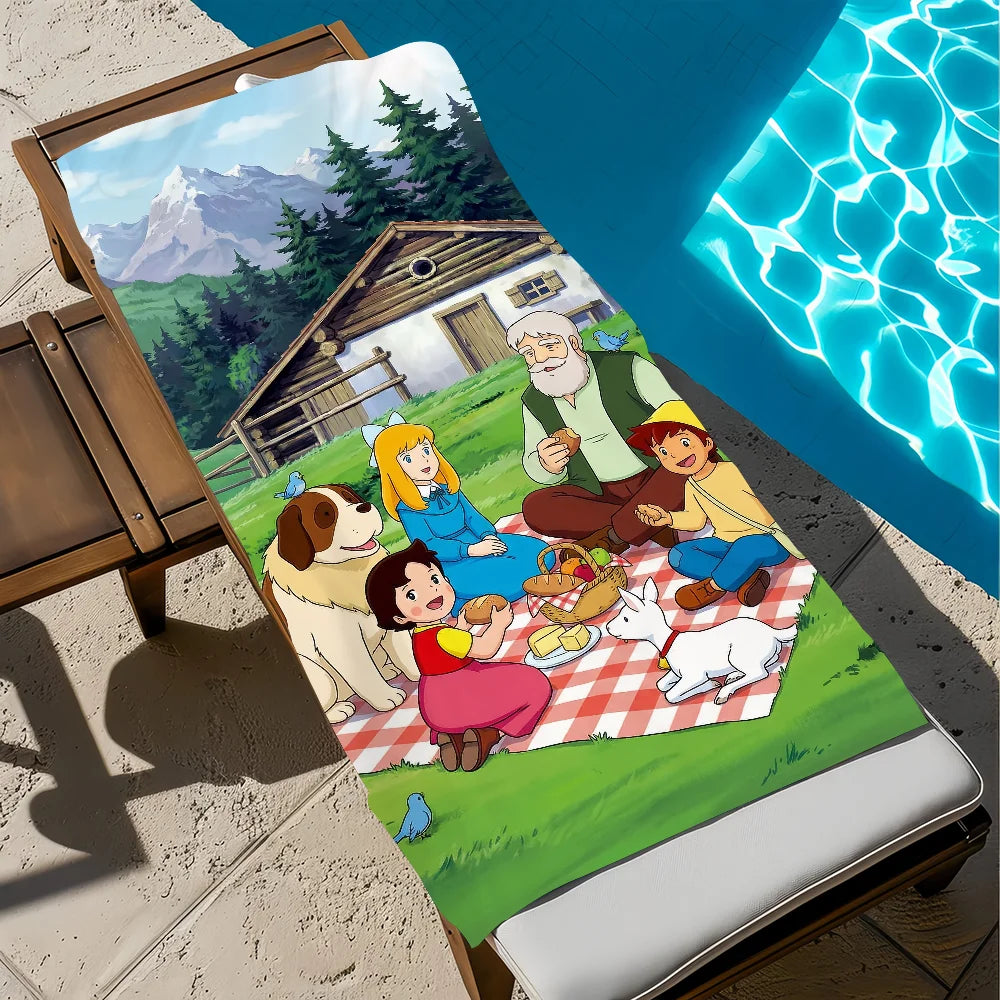 Anime Heidi Cute Quick-Dry Beach Towel | Soft Pool & Travel Quick-Dry Beach Towel Peaceful Pleasures Health and Wellness z6 STJ90x180CM
