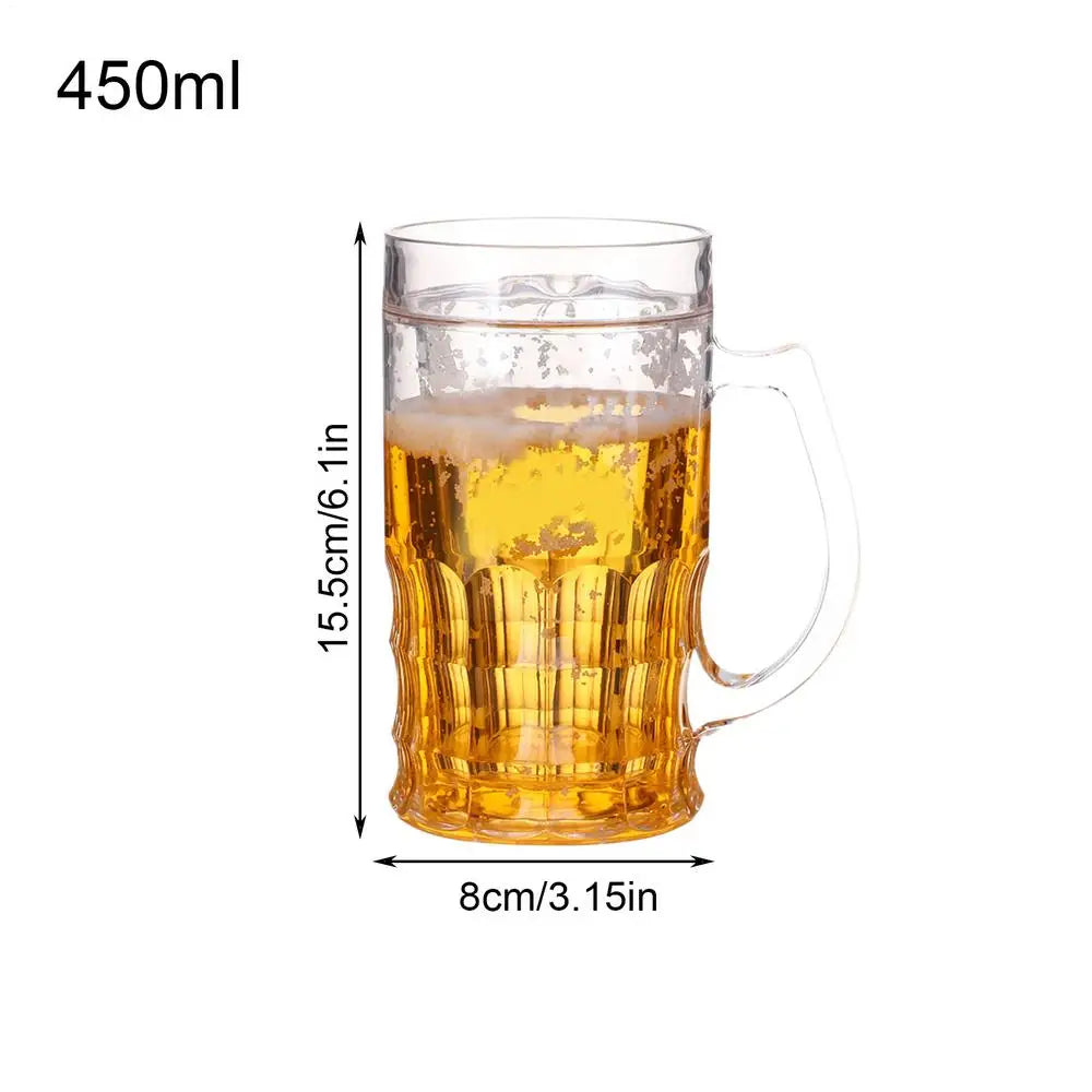 Fake Beer Mug Prank Cup – 450ml Transparent Double-Layer