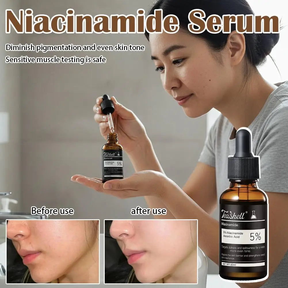 Teashell Serum 5% Niacinamide & Arbutin 30ml Fade Dark Spots Skin Moisturizing Hydration Sensitive Skin Peaceful Pleasures Health and Wellness