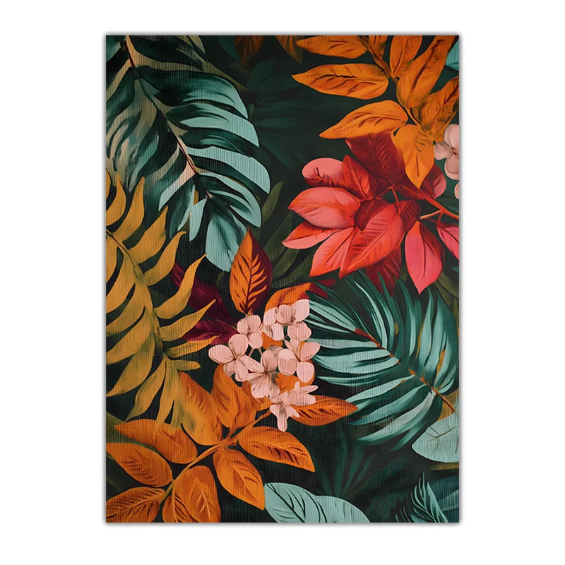 Boho Tropical Botanical Canvas Wall Art | Jungle Leaf Print Botanical Canvas Print Peaceful Pleasures Health and Wellness 01 50x70cm NoFrame China Mainland
