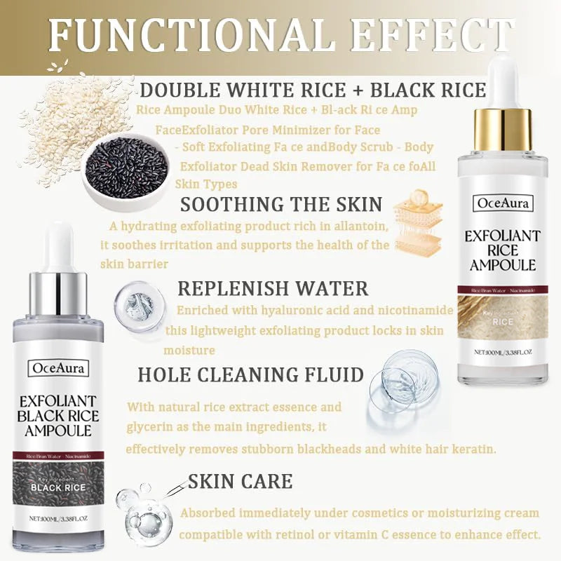 OceAura Rice Exfoliating Ampoule Set | Pore & Glow Serum