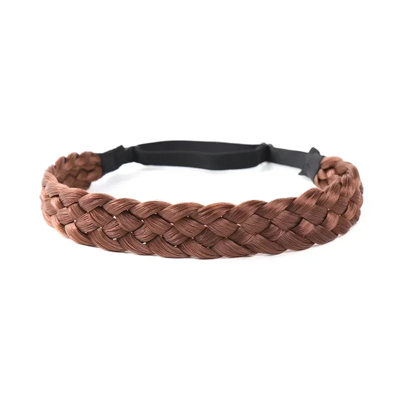 3pcs Elastic Hair Bands For Women and Girls, 3.5cm Wide Synthetic Wig, Stretch Bohemian Plait Braids Headbands, Hair Accessories Peaceful Pleasures Health and Wellness Coffee