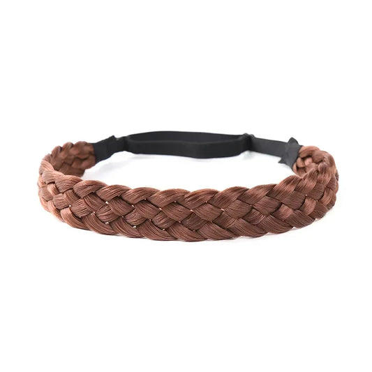3pcs Elastic Hair Bands For Women and Girls, 3.5cm Wide Synthetic Wig, Stretch Bohemian Plait Braids Headbands, Hair Accessories Peaceful Pleasures Health and Wellness Coffee