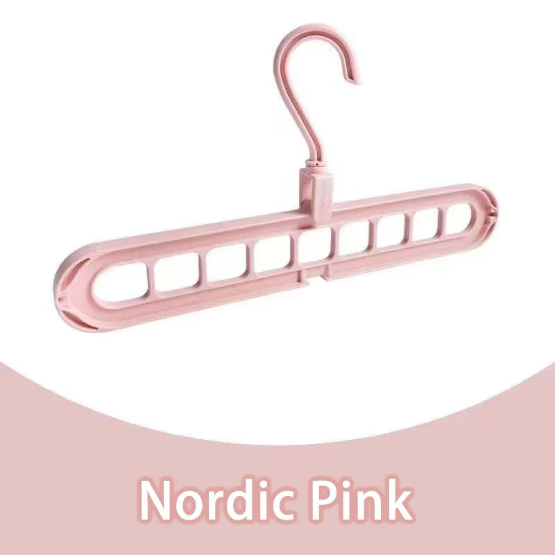 3pcs, Plastic 9-Hole Foldable Hangers, Heavy Duty Space Saving Clothes Organizer Hangers, For Room, Closet, Wardrobe, Home & Dor Peaceful Pleasures Health and Wellness 1pcs Pink