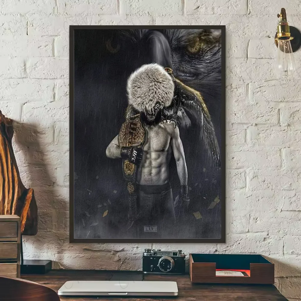 Khabib Nurmagomedov UFC Poster – HD Waterproof PVC Wall Art Sports Wall Poster Peaceful Pleasures Health and Wellness z12 30X40cmNoframe