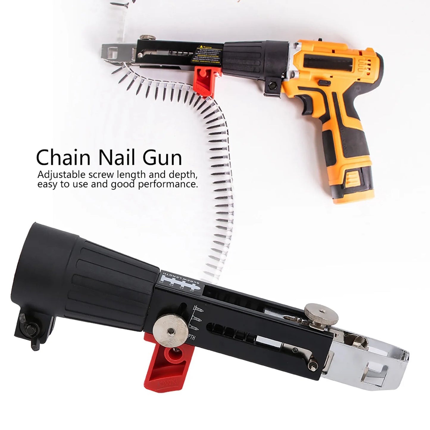 Automatic Screw Gun Automatic Chain Nail Gun Electric Drill Screw Tightening Equipment Woodworking Tool Automatic Chain Nail Gun Peaceful Pleasures Health and Wellness