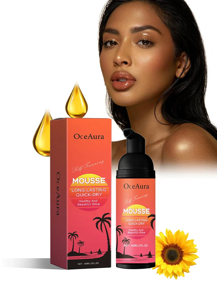 OceAura Self-Tanning Mousse – Sunless Bronzer, 60ml