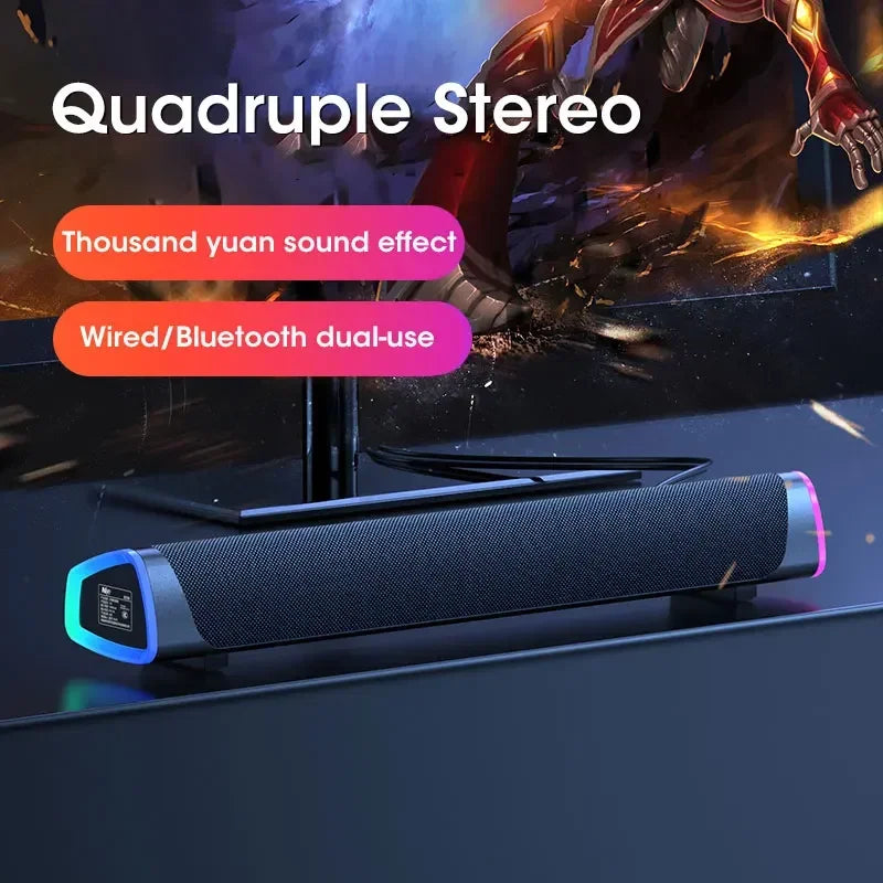 2.1 Channel Soundbar with Subwoofer, Bluetooth 5.0 Speaker System for TV/PC, USB Powered Stereo Bass HD Audio for Laptop/Macbook Peaceful Pleasures Health and Wellness