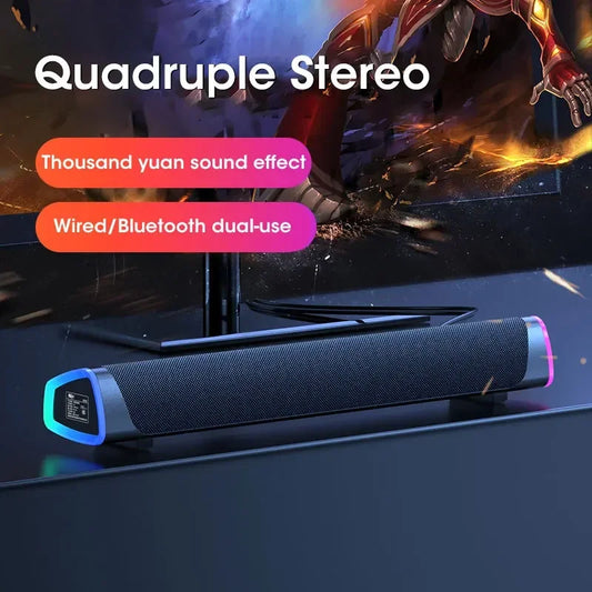 2.1 Channel Soundbar with Subwoofer, Bluetooth 5.0 Speaker System for TV/PC, USB Powered Stereo Bass HD Audio for Laptop/Macbook Peaceful Pleasures Health and Wellness
