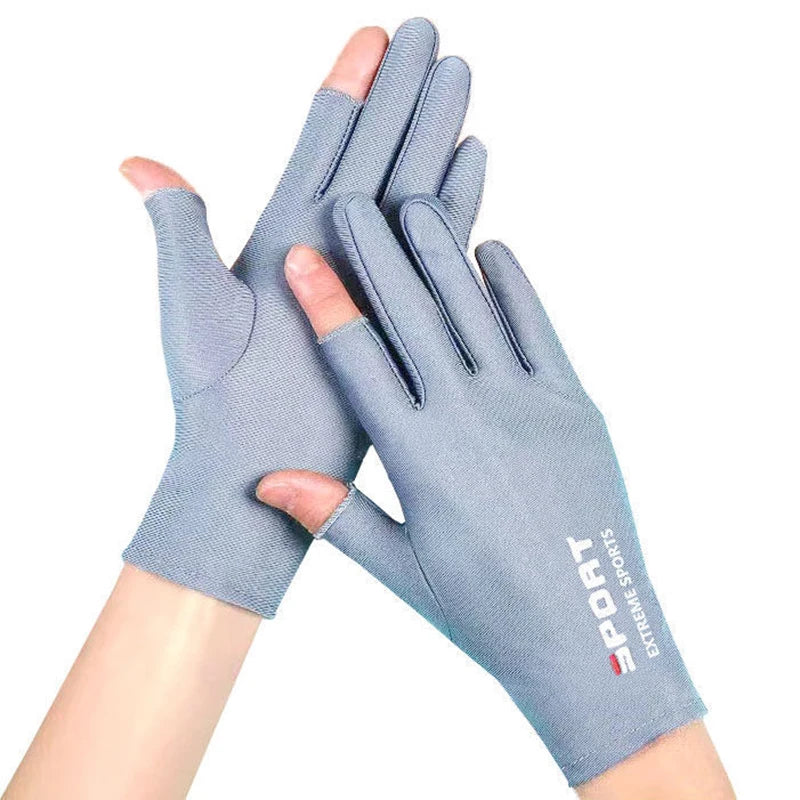 New One size Spring summer 1 Pair Anti-UV Men Women Fishing Gloves Sunscreen Antiskid Breathable Cycling Sport Gloves Fishing Peaceful Pleasures Health and Wellness A1