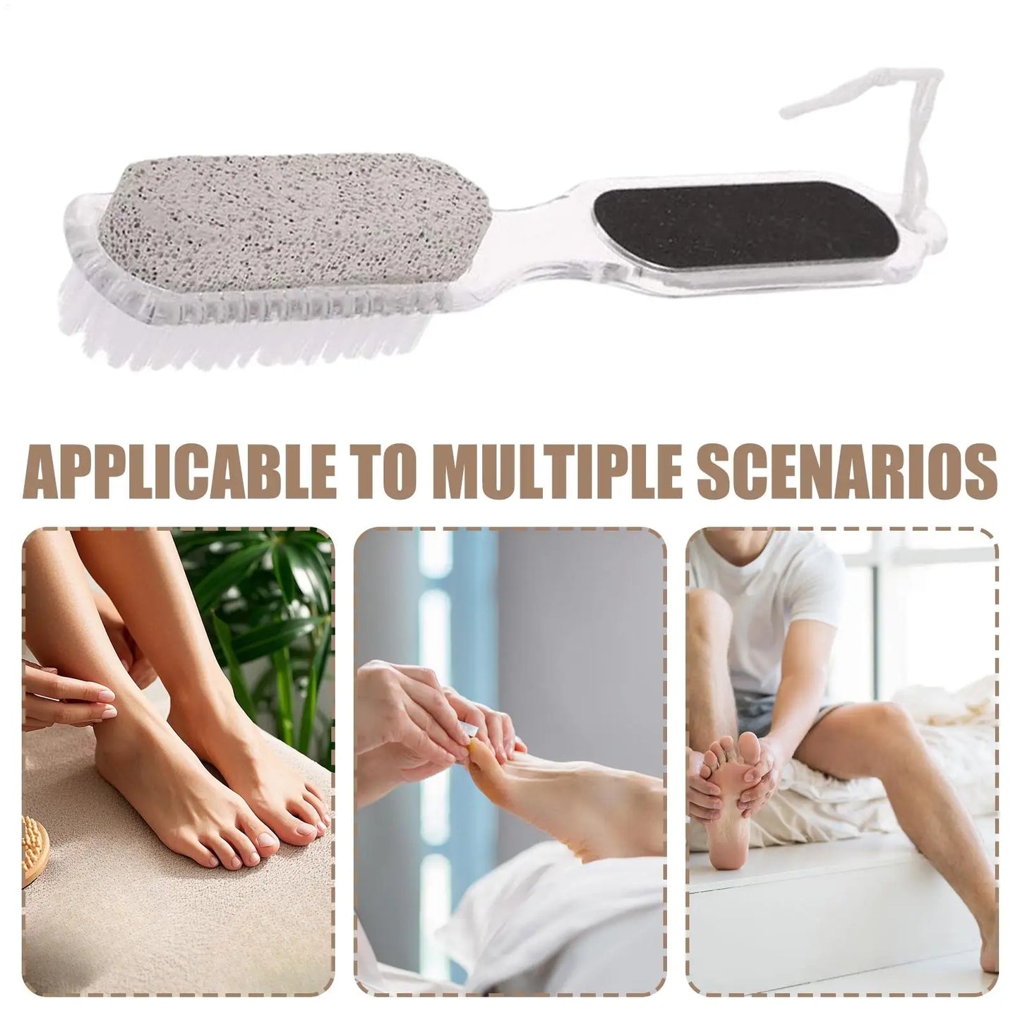 4-in-1 Foot Scrubber Pumice Stone & Pedicure Tool | Smooth Feet
