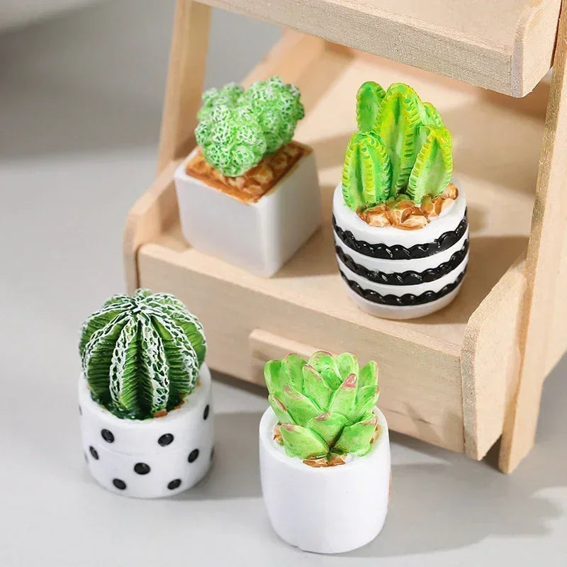 Mini Resin Figures Home Decor Desk Accessories Pot Plant Fairy Garden Ornaments Dollhouse Miniature Items Landscape DIY Peaceful Pleasures Health and Wellness