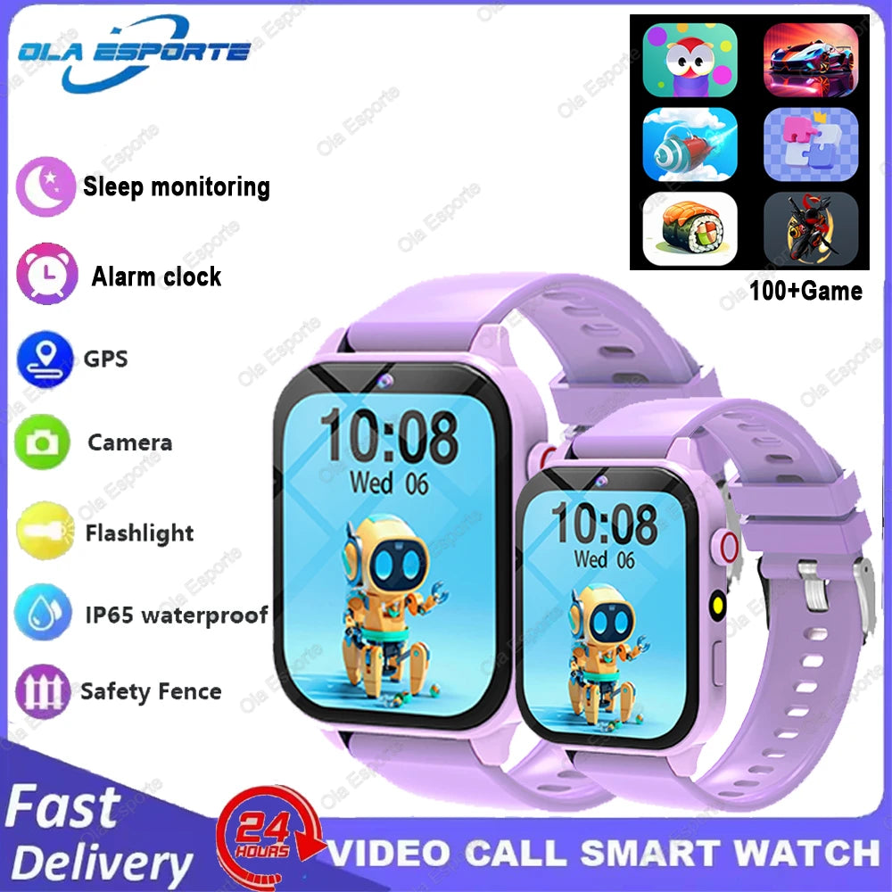Game Kids Smartwatch 300mAh HD Screen HD Camear Outdoor LED Flashlight Watch Multifunctional Alarm Clock Computer Smart Watch Peaceful Pleasures Health and Wellness 2Pu