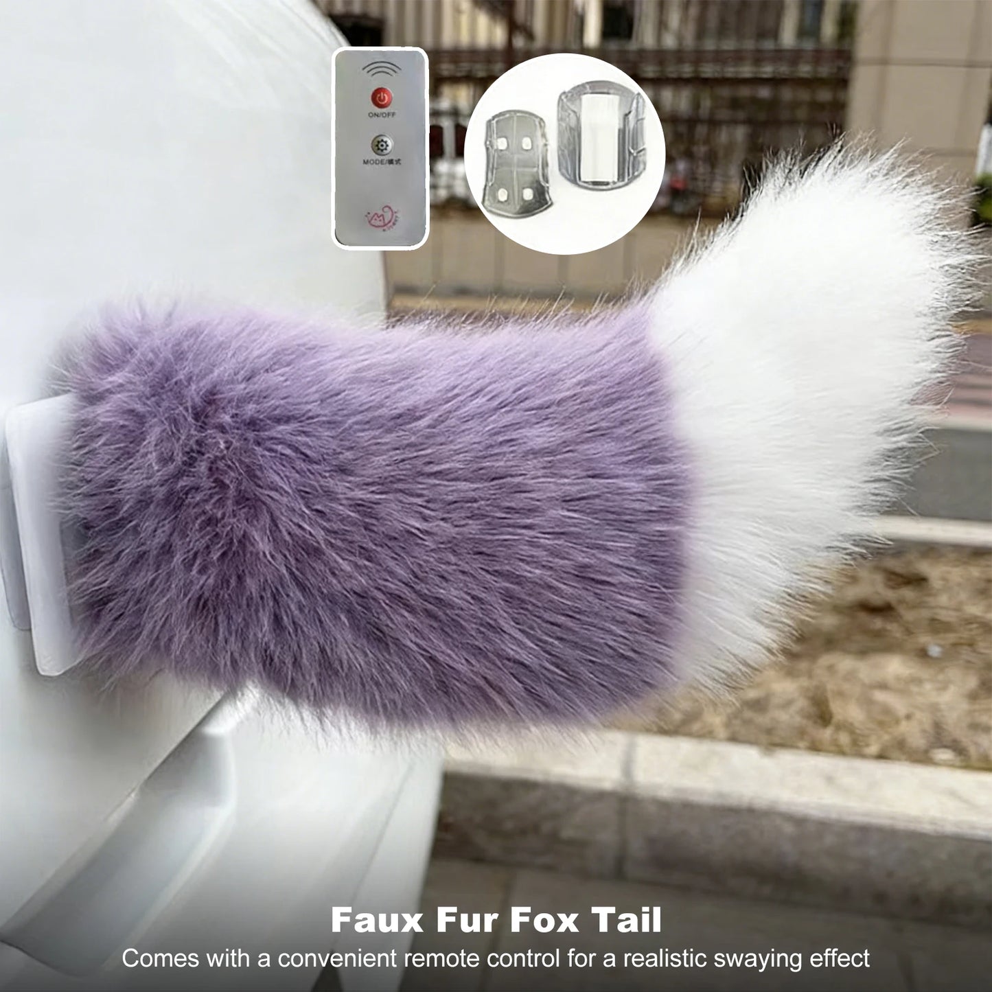 Electric Fluffy Tail For Car Decoration Sound/Remote Control Dynamic Plush Animal Tail With Buckle USB Rechargeable Accessory Peaceful Pleasures Health and Wellness
