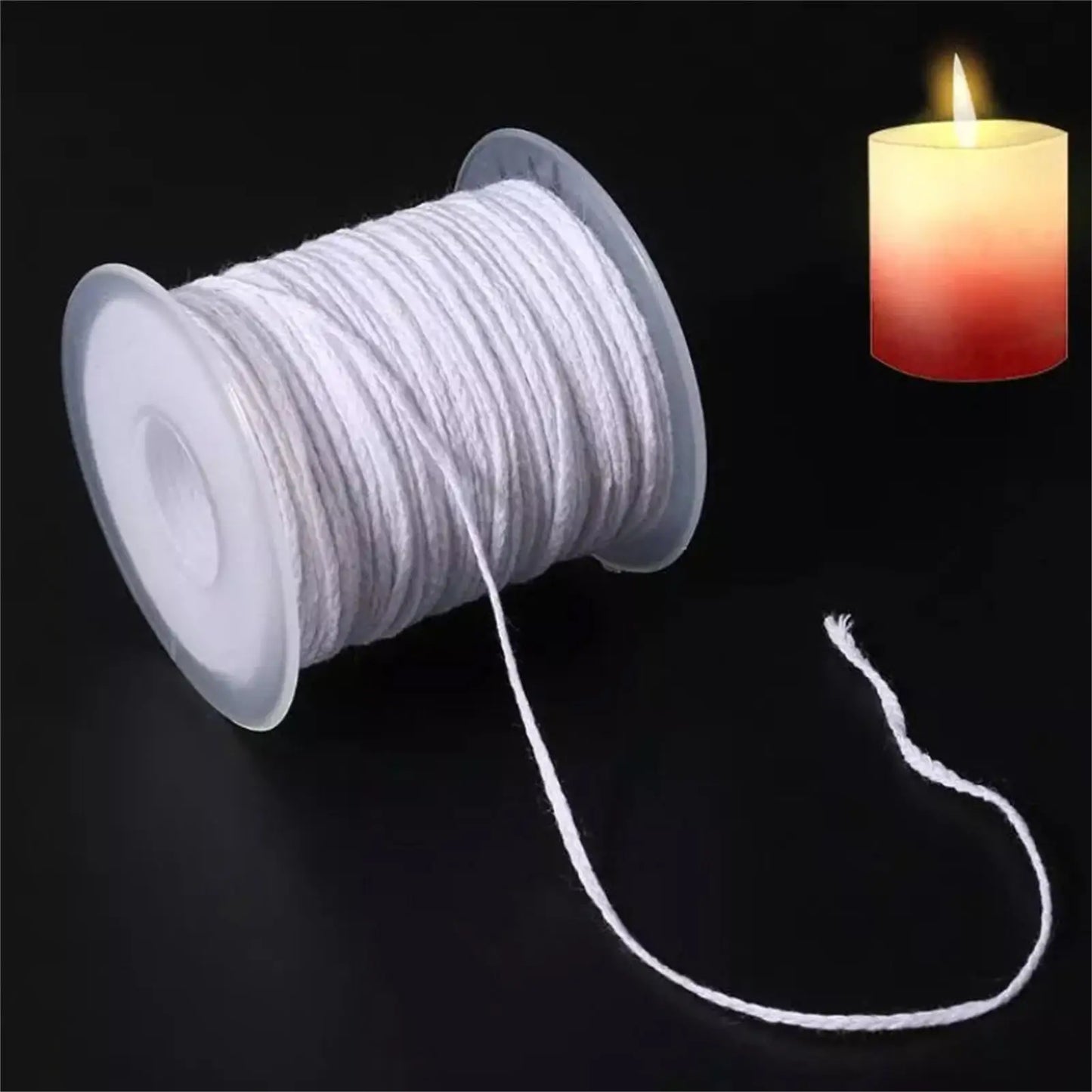 Pre-Waxed Cotton Candle Wick Spool 61m | DIY Soy Wax Candle Making