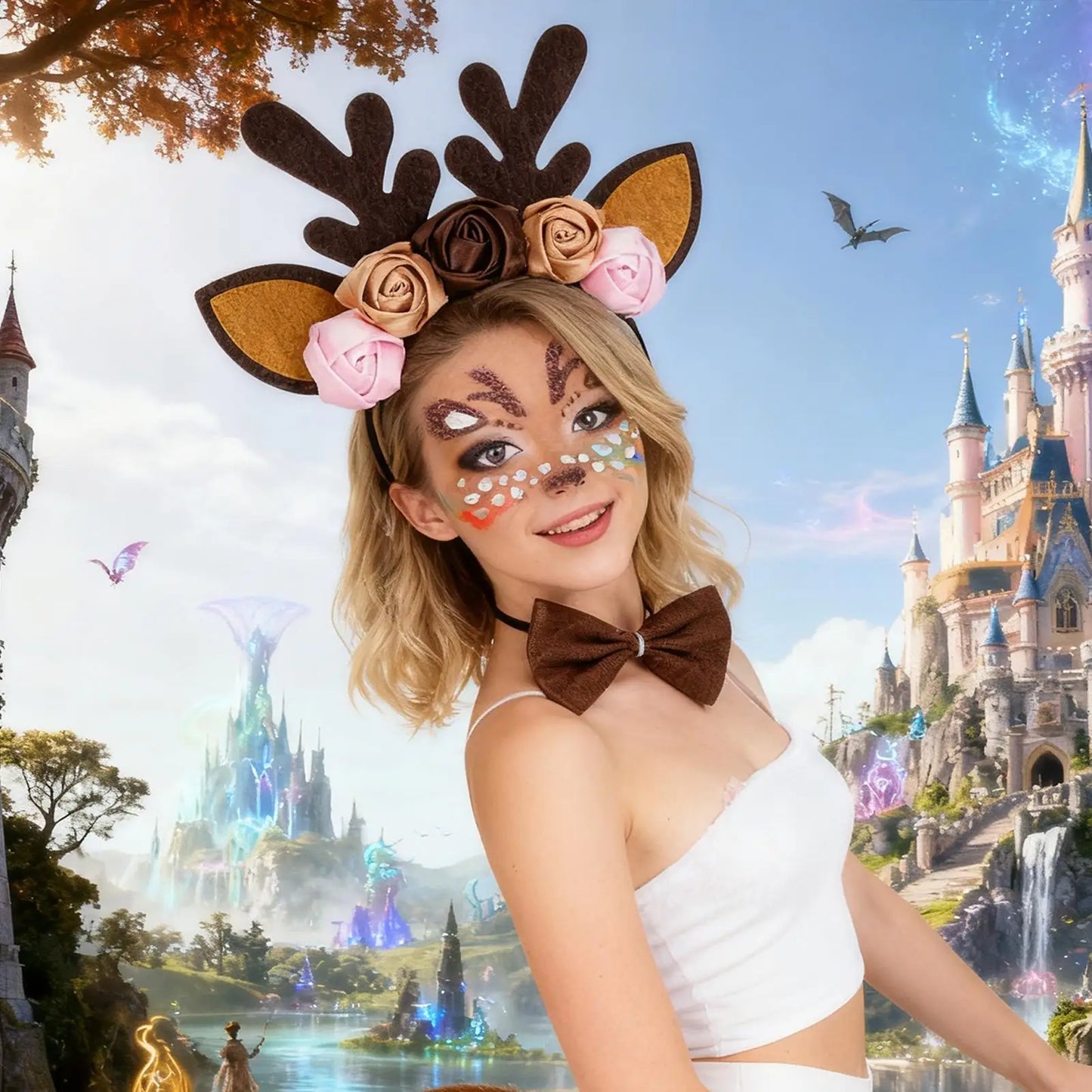 Deer Antler Headband & Tail Set | Christmas Cosplay Costume