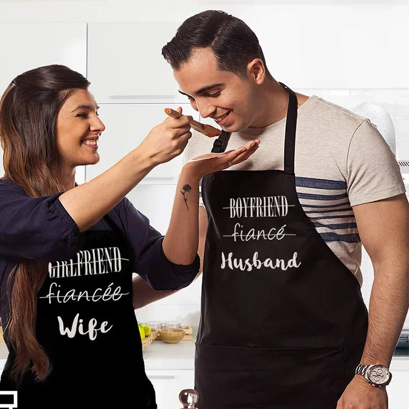 Mr & Mrs Couple Apron Set | Newlyweds Wedding Gift Couple Apron Set Peaceful Pleasures Health and Wellness