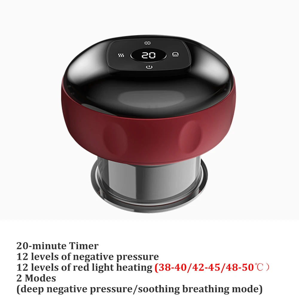 Chinese Smart Medical Cupping Electric Suction Beauty Body Cellulite Massager for Back Scraping Home Handheld Vacuum Guasha Jars Peaceful Pleasures Health and Wellness Type 2 12 Gears 1