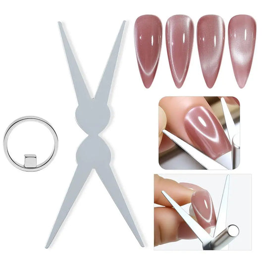 Cat Eye Nail Magnet Tool Set – Heart & French Tip Manicure Nail Art Magnet Tool Peaceful Pleasures Health and Wellness