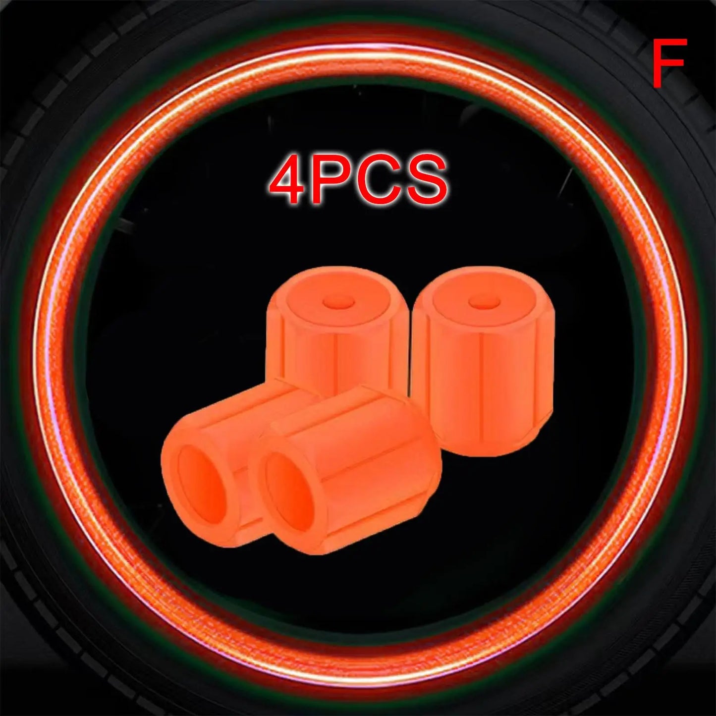 4Pcs 16*12mm Luminous Car Valve Caps Mini Non-slip Air Rim Cover Glow In Dark Accessories Universal Tyre Valve Stem Decor Peaceful Pleasures Health and Wellness F