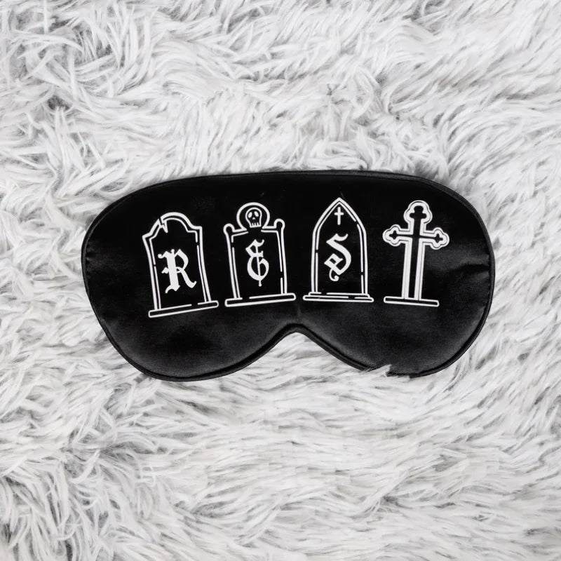 Gothic Black Halloween Eye Mask with Adjustable Strap