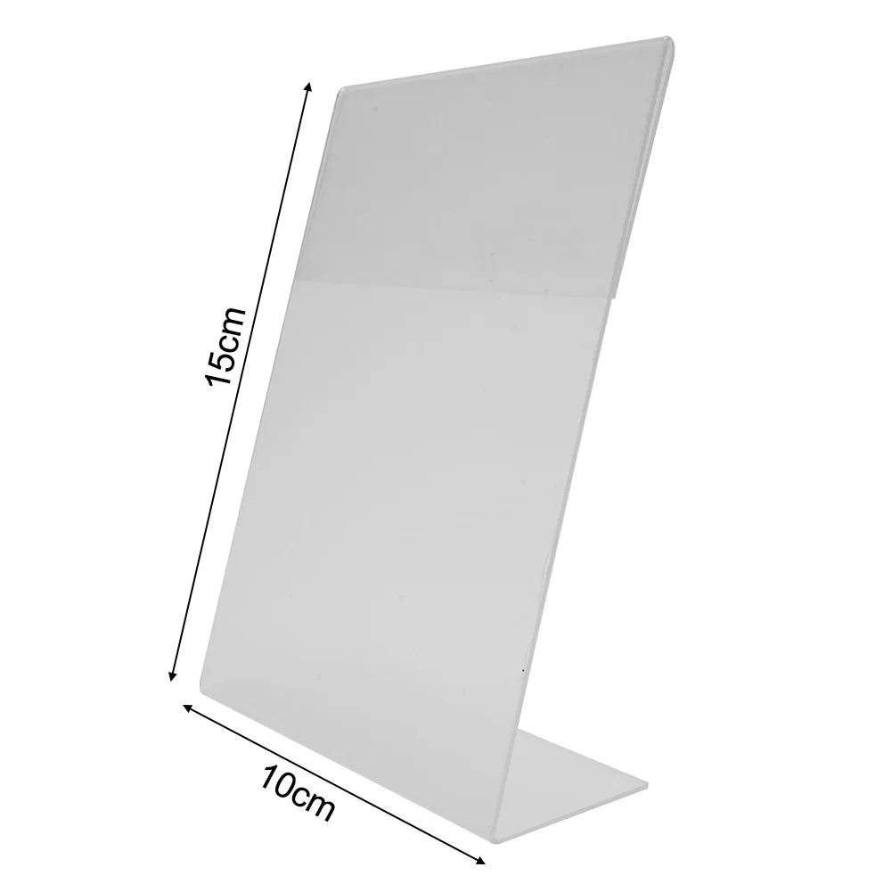 A6 Transparent Acrylic Display Stand Desk Card 10cmx15cm Double Side
