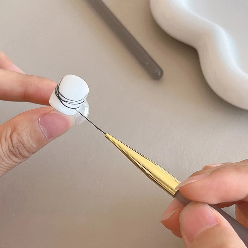 1PCS Nail Art Brush Multifunctional Stripe Liner Brushes Modeling Water Ripple DIY Design Hard Bristle Brush Nail Art Tools Peaceful Pleasures Health and Wellness