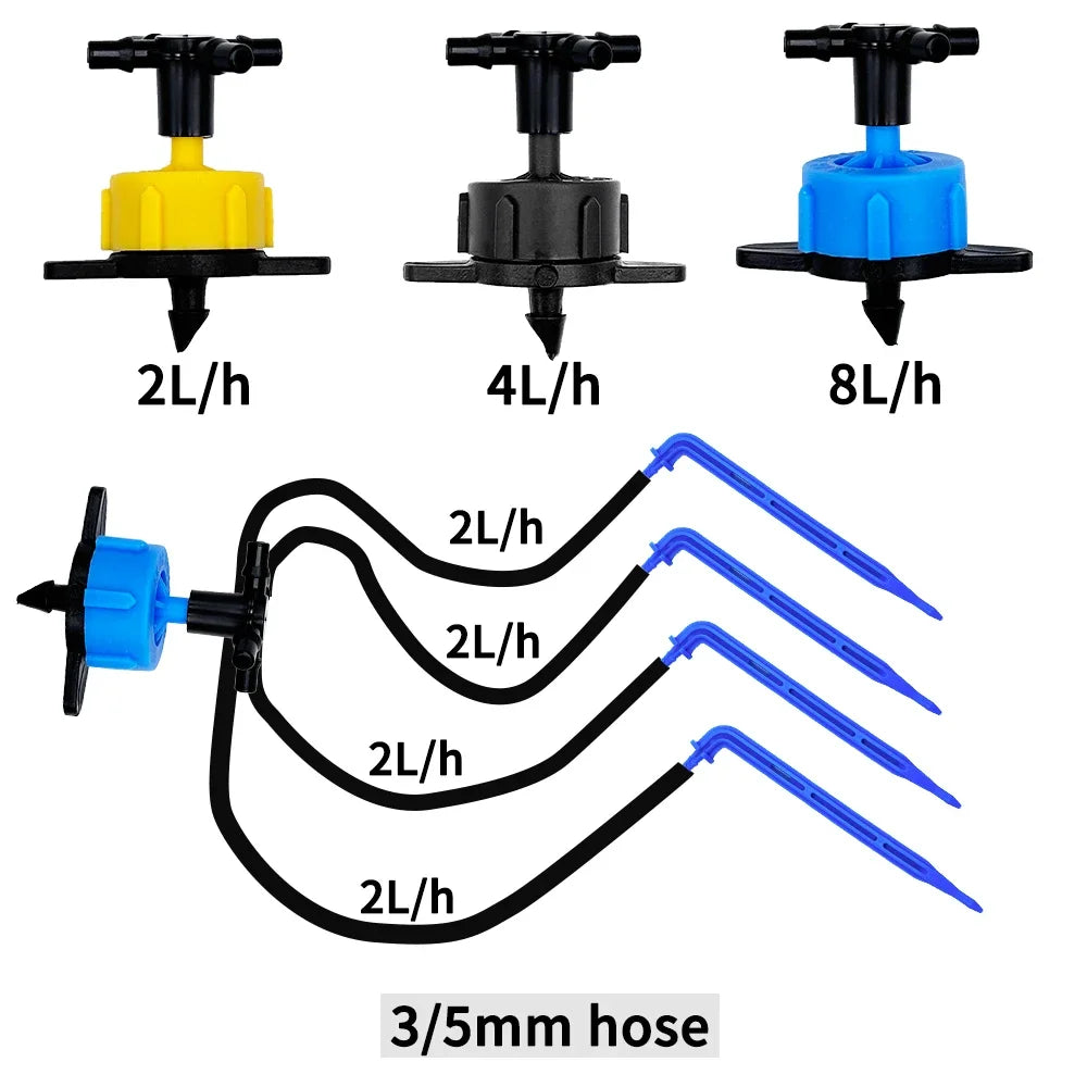 Garden Automatic Watering System Drip Irrigation 4-Way 3/5mm 2-Way Drip Arrow Transmitter Potted Plant 10/20set Greenhouse Peaceful Pleasures Health and Wellness