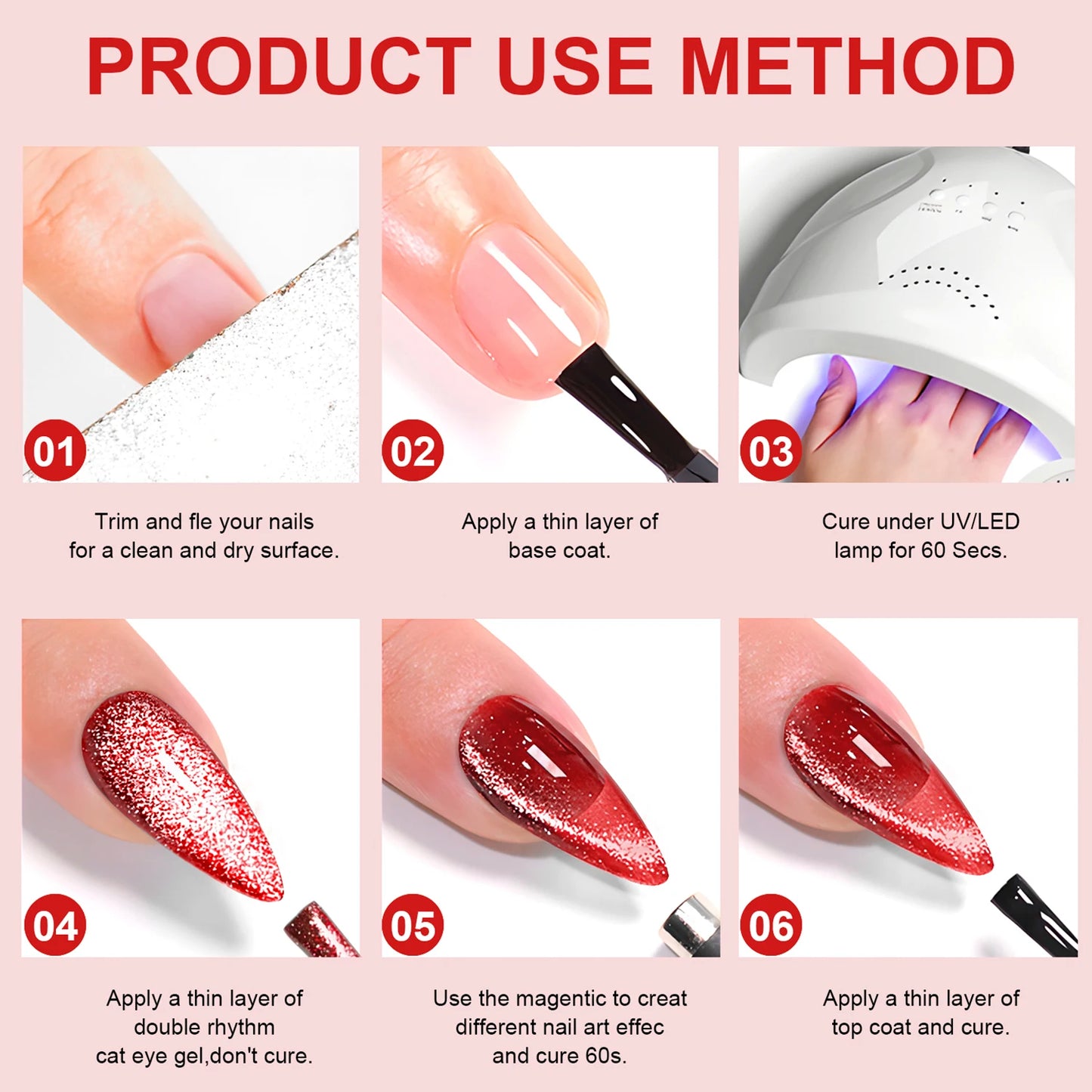TWOING Cat Eye Gel Nail Polish 10ml, Magnetic UV LED Soak Off Gel Polish, Shimmer Glitter Long-Lasting Salon DIY Nail Art Peaceful Pleasures Health and Wellness