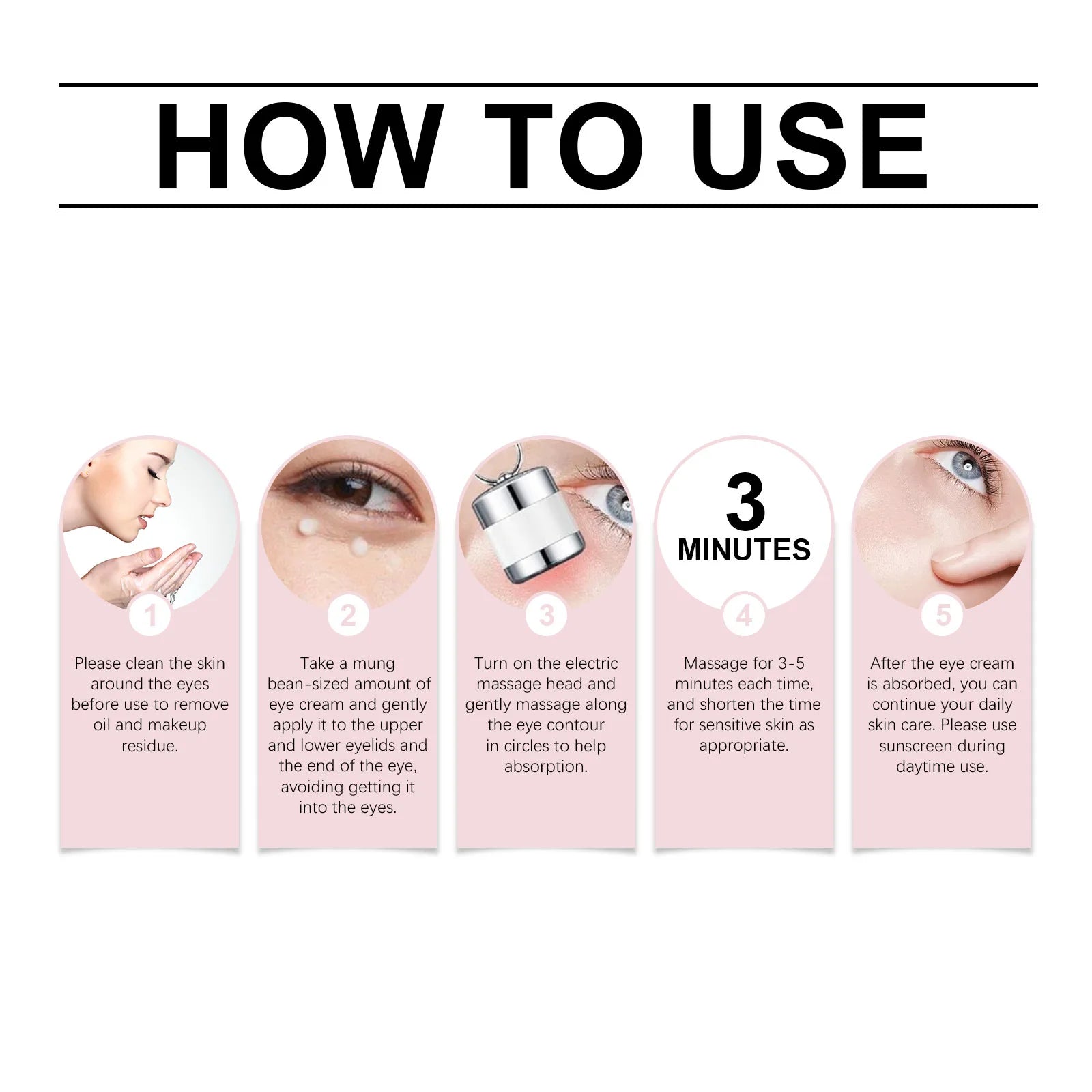 Electric Massage Eye Cream Firming Moisturizing Lifting Fine Line Fade Dark Circles Anti-Wrinkle Reduces Crow's Feet Eye Care Peaceful Pleasures Health and Wellness