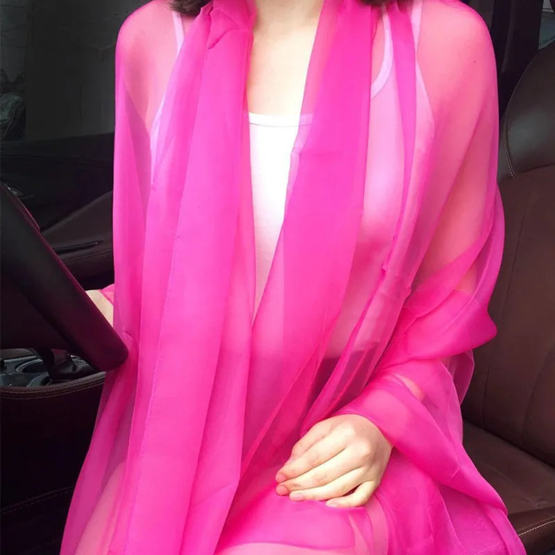 Women's Chiffon Shawl Wrap – Lightweight Summer Sunscreen Scarf