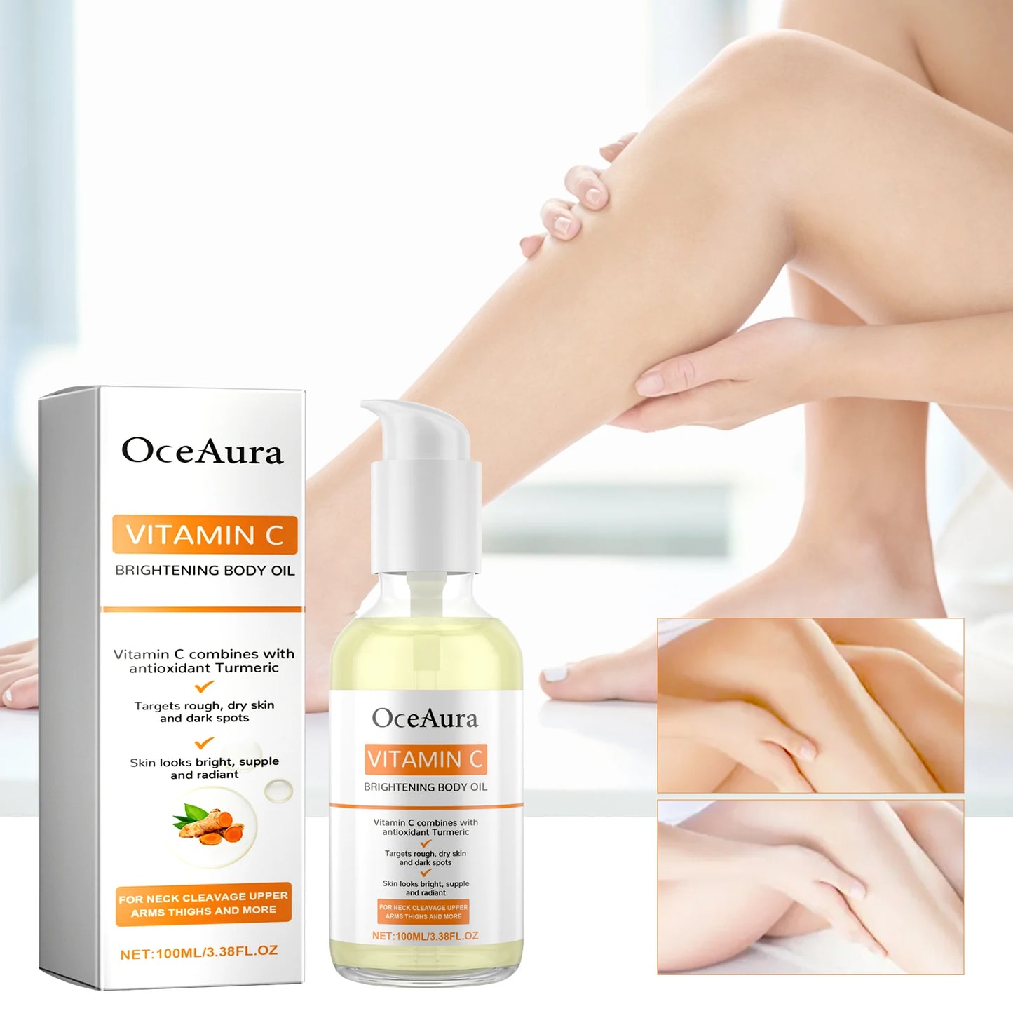 OceAura Vitamin C Brightening Body Oil | Moisturizing Dry Skin