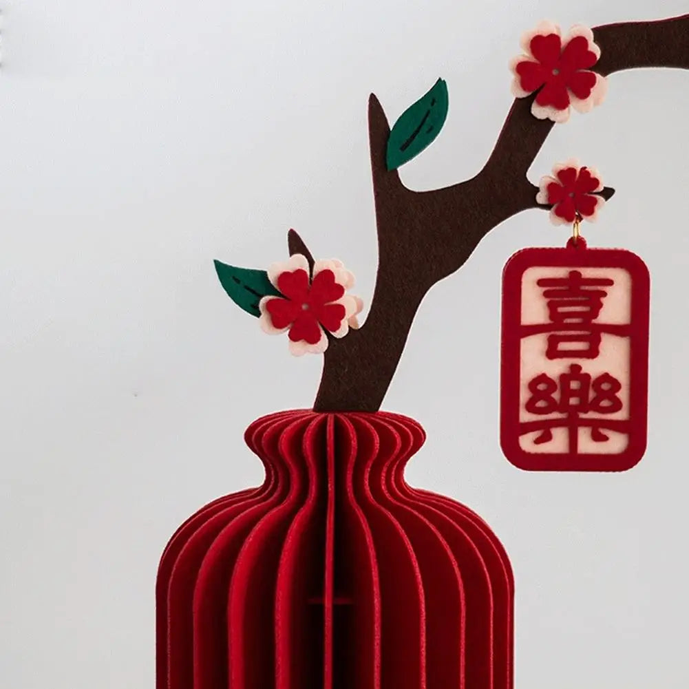 Creative Lantern Design Home Decoration Wedding Room Fabric Vase New Year Living Room Chinese Spring Festival Housewarming Gift Peaceful Pleasures Health and Wellness