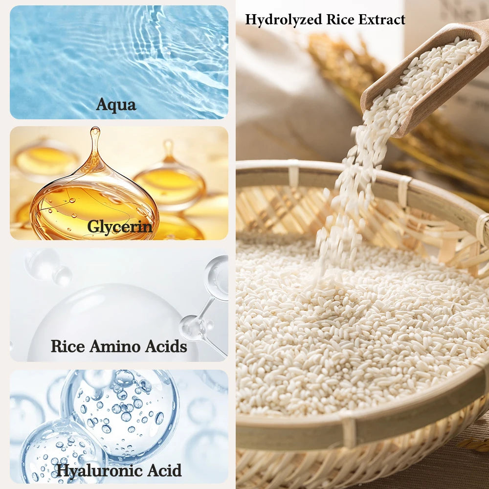 SUYARUN Rice Essence with Glycerin & Hyaluronic Acid - Moisturizing, Anti-Aging & Brightening Facial Serum for Women. Peaceful Pleasures Health and Wellness